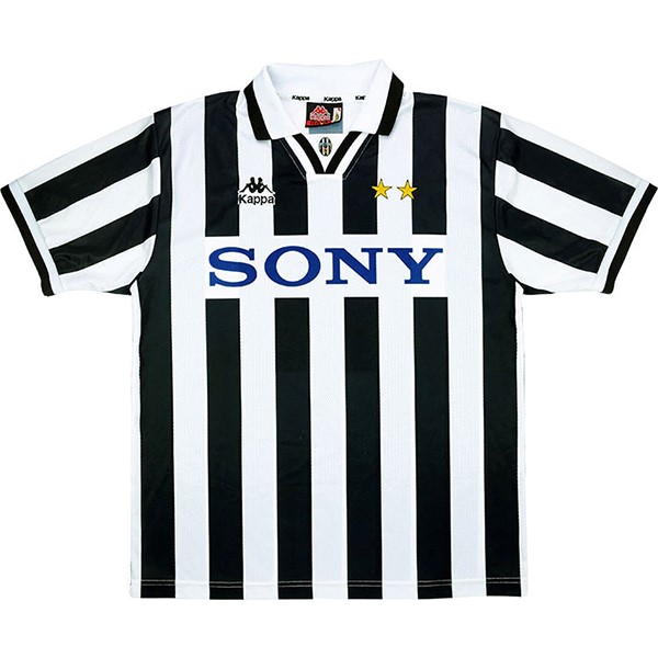 Camiseta Juventus Replica Primera Ropa Retro 1995 1996 Negro Blanco